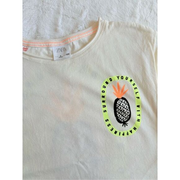 Zara Pineapple Sleeveless Shirt Size 4 Years - Picture 1 of 5